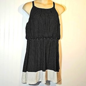 Maurices plus size dress polka dot black and white print